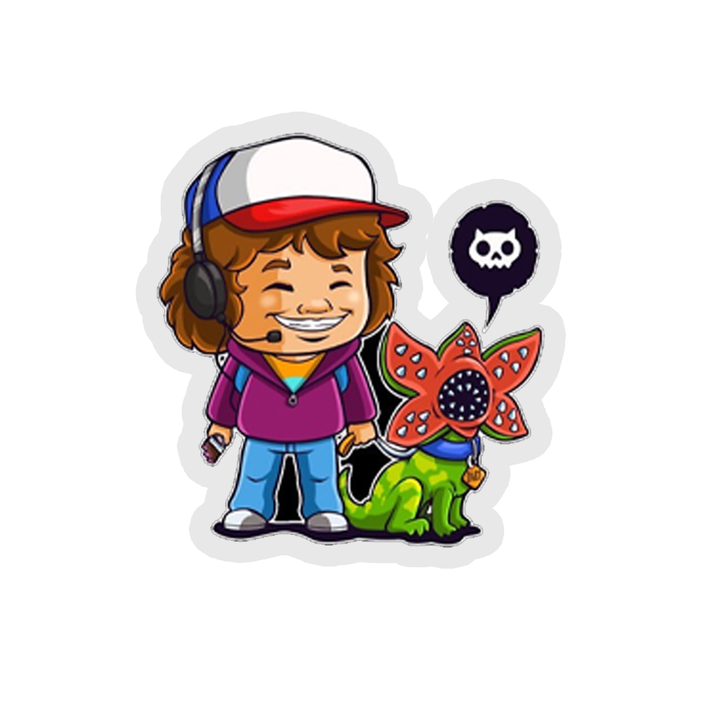 Dustin Sticker Dustin and The Demogorgon - Stranger Things Sticker